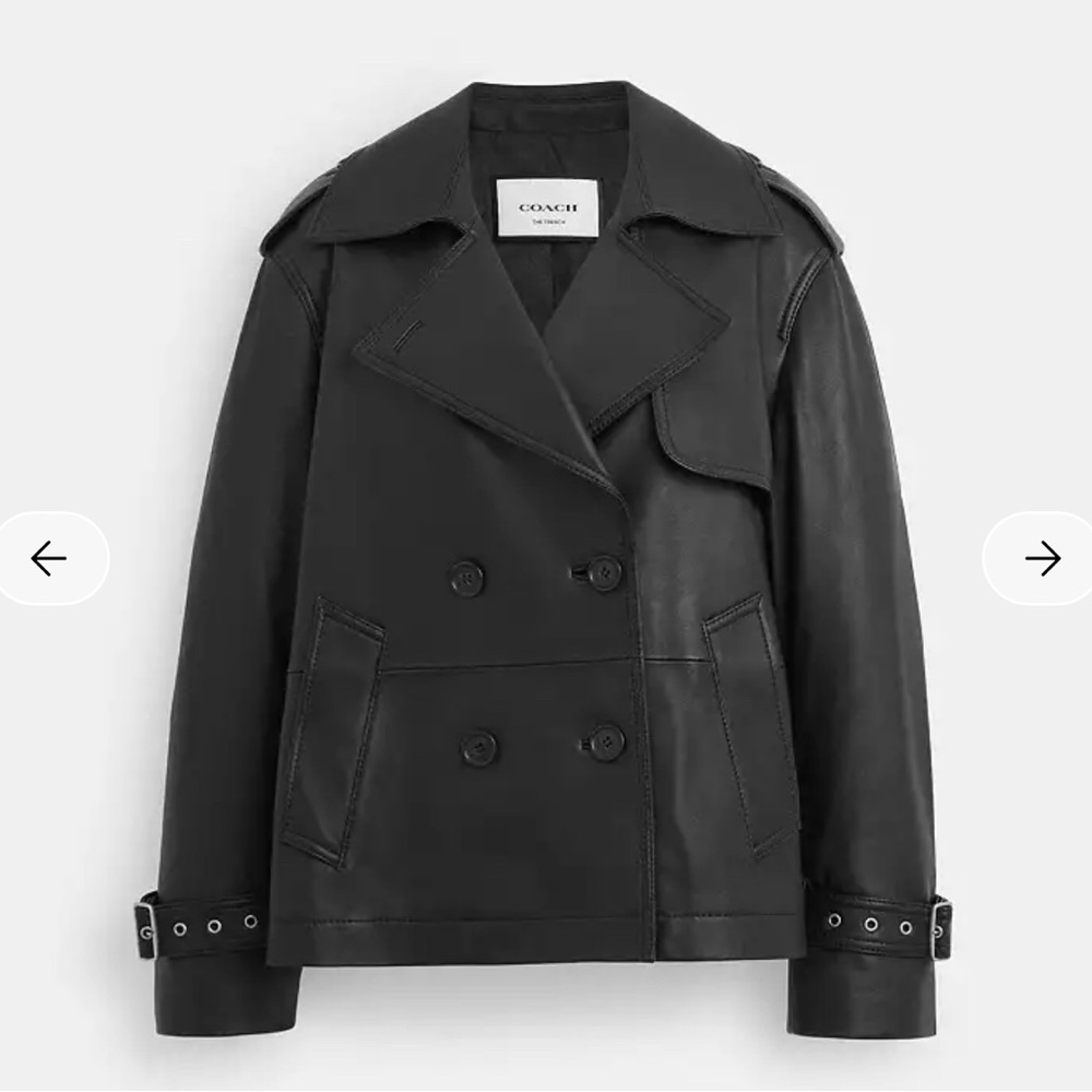 COACH NWT Mini leather trench Coat sz Large